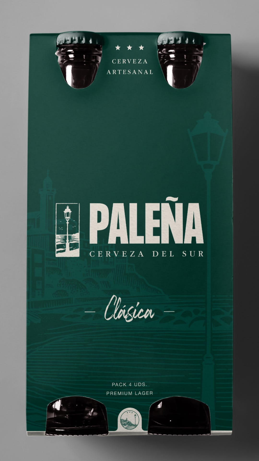 Detalle de etiqueta y tipografía de Cerveza Paleña